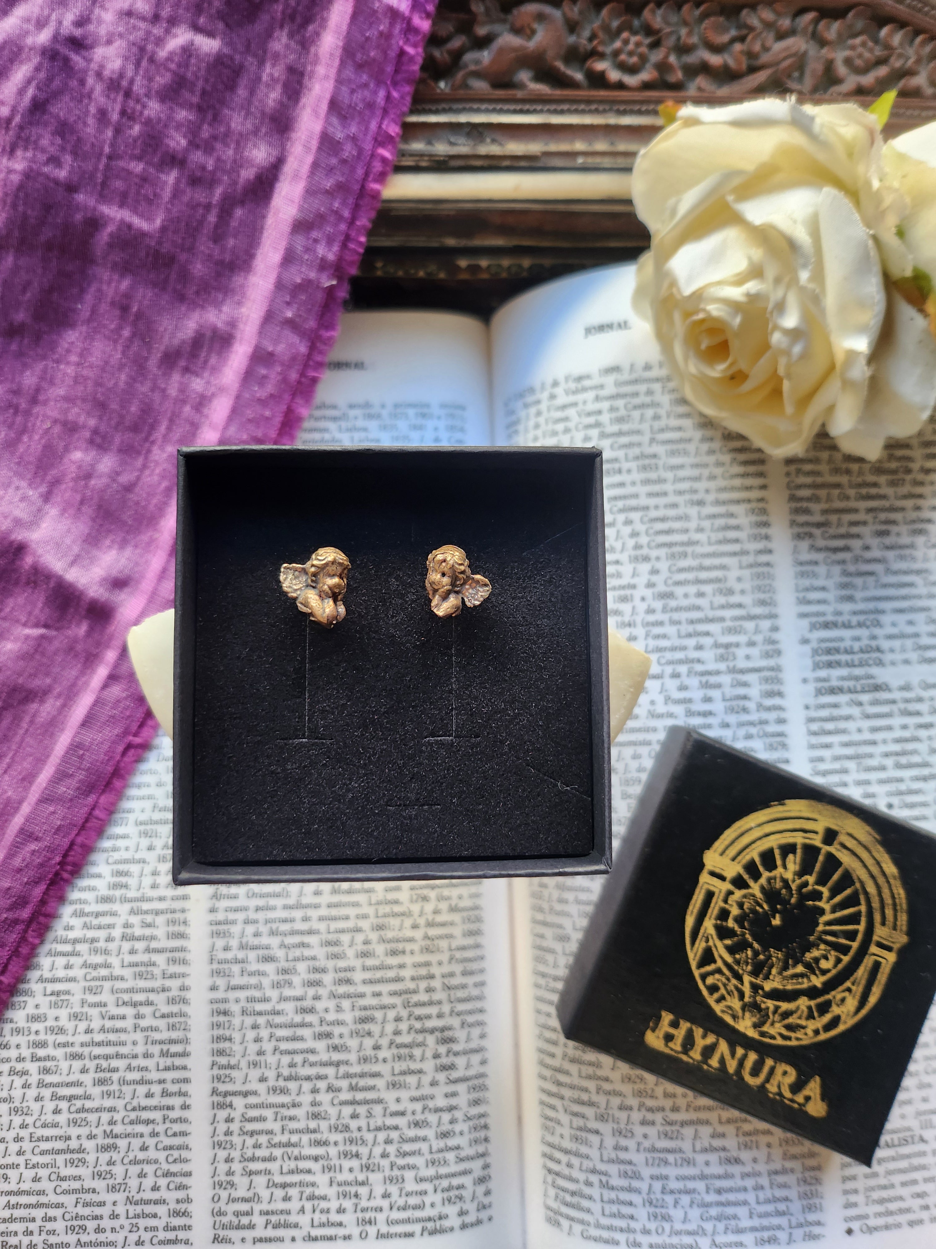Echoes Of Heaven Collection - Bronze Angel Stud Earrings