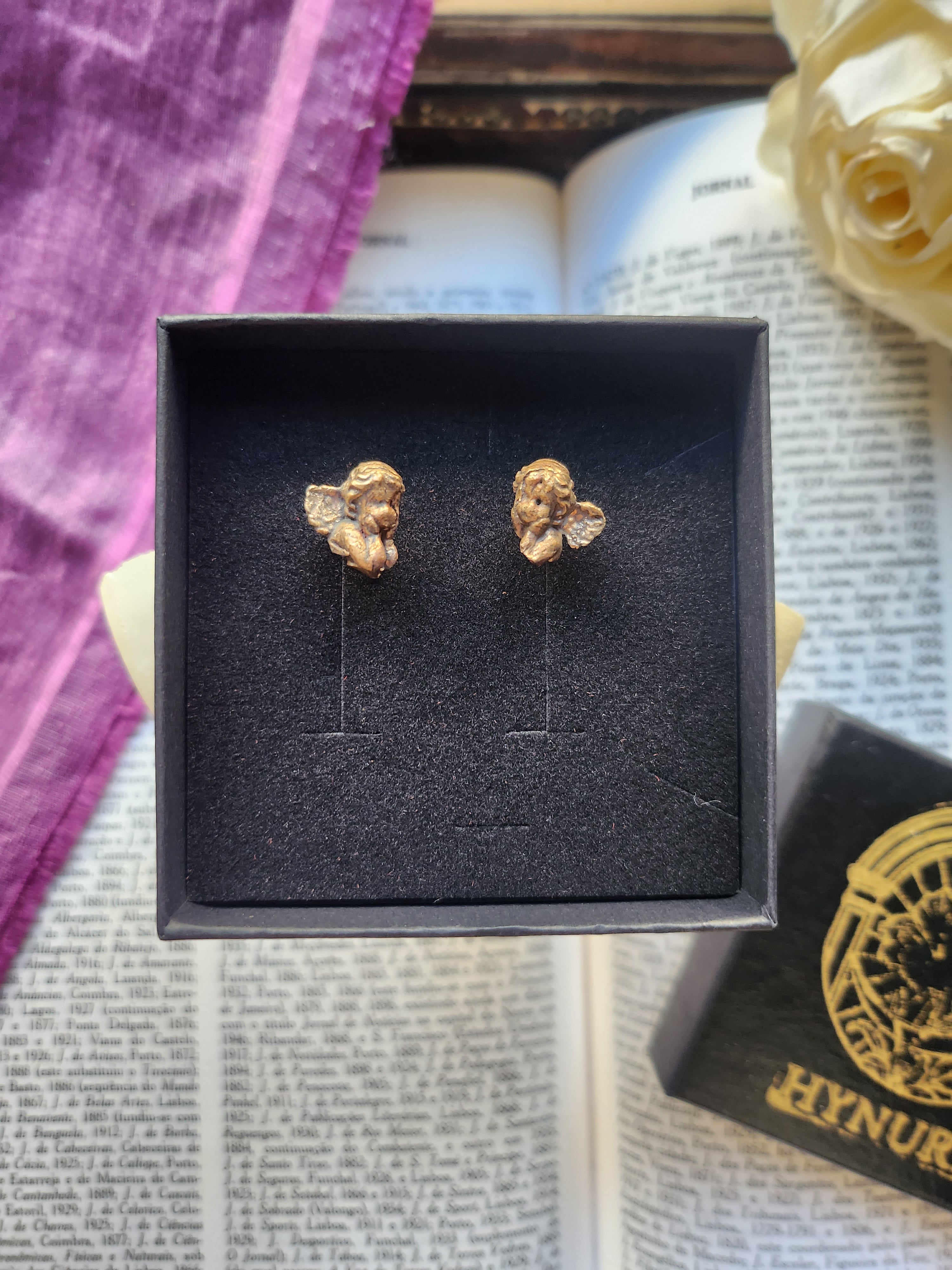 Echoes Of Heaven Collection - Bronze Angel Stud Earrings