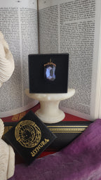 Mystic Baroque Collection – Handmade Bronze Pendant with Tanzanite Octagon Crystal