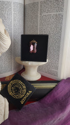 Mystic Baroque Collection – Handmade Bronze Pendant with Dusty Rose Octagon Crystal