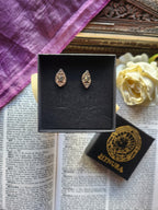 Arcane Resonance Collection - Handmade Bronze Grey Crystal Earrings