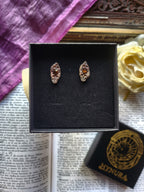 Arcane Resonance Collection - Handmade Bronze Brown Crystal Earrings