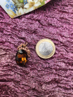 Arcane Resonance Collection – Handmade Copper Pendant with Brown Oval Crystal