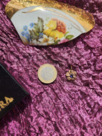 Eternal Bloom Collection – Handmade Bronze Flower Pendant with Tanzanite Crystal