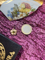 Eternal Bloom Collection – Handmade Bronze Flower Pendant with Green Crystal