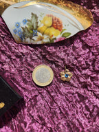 Eternal Bloom Collection – Handmade Bronze Flower Pendant with Light Blue Crystal