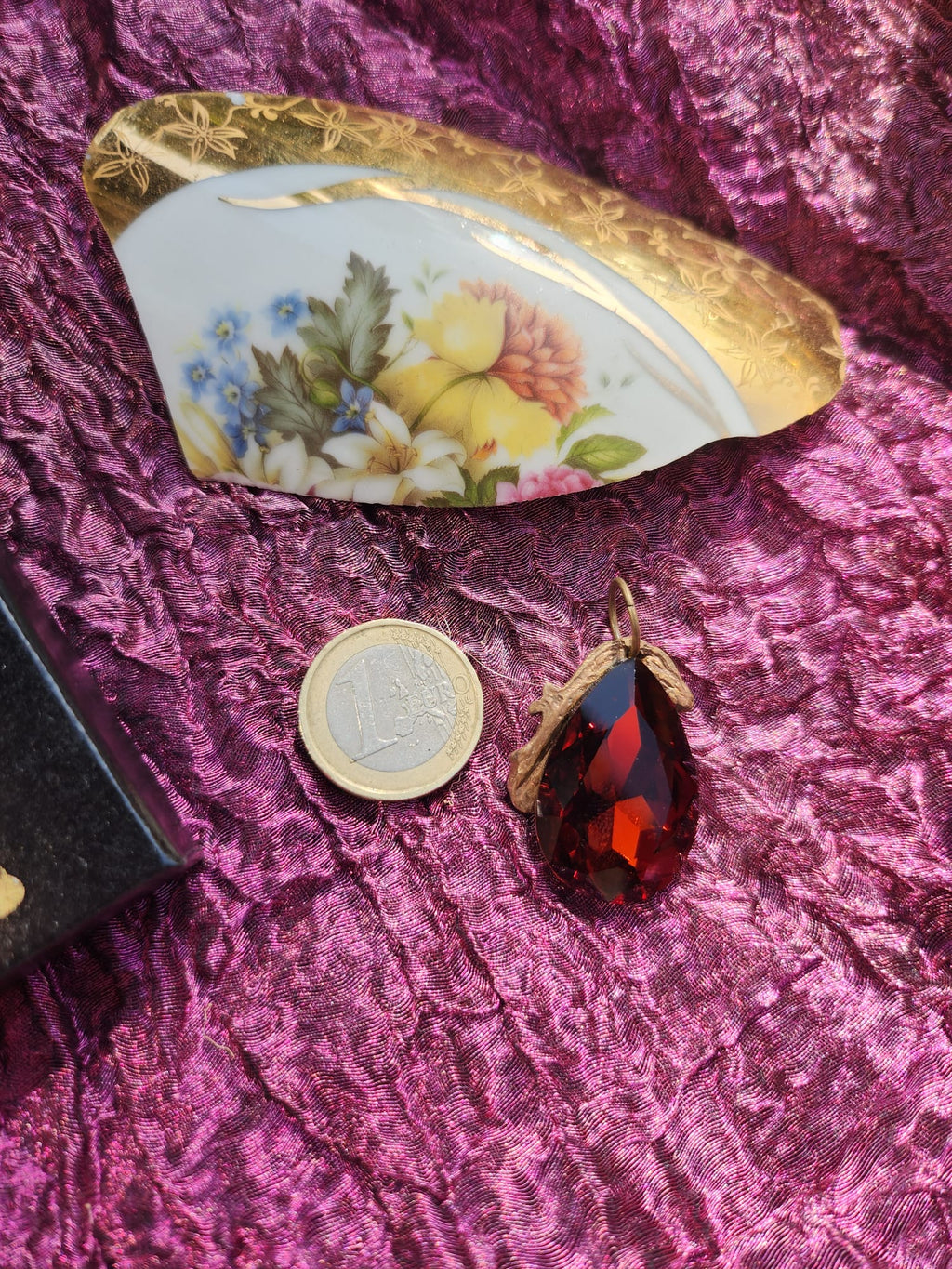 Mystic Baroque Collection – Handmade Bronze Pendant with Brown Teardrop Crystal