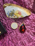 Mystic Baroque Collection – Handmade Bronze Pendant with Brown Teardrop Crystal