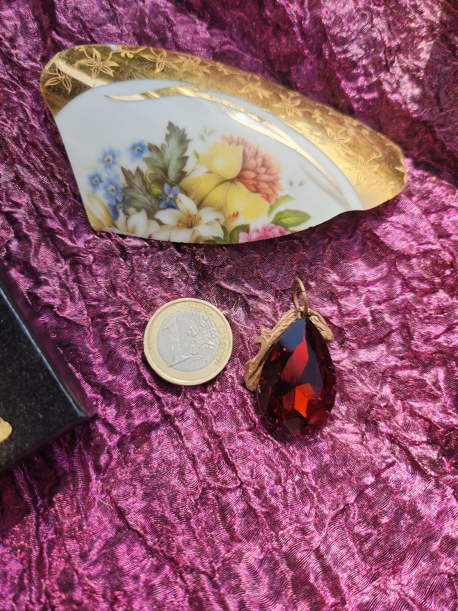 Mystic Baroque Collection – Handmade Bronze Pendant with Brown Teardrop Crystal