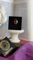 Handmade Bronze Pendant with Deep Red Crystal