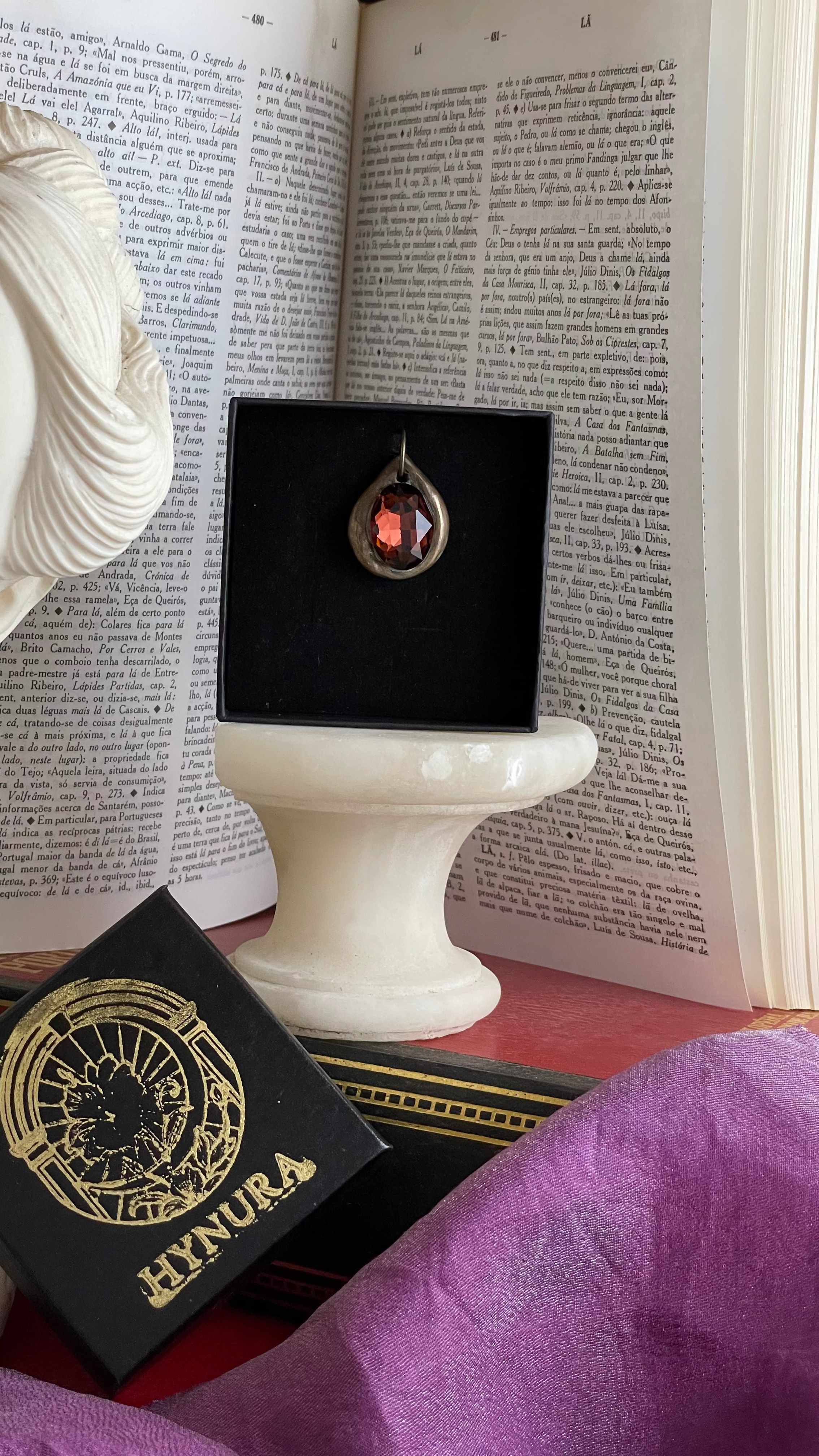 Handmade Bronze Pendant with Brown Crystal Pendant