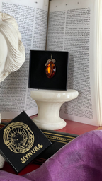 Mystic Baroque Collection – Handmade Bronze Pendant with Amber Crystal Marquise-Cut