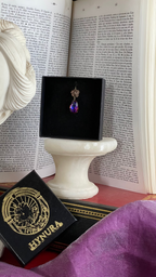 Rosarium Collection Collection - Handmade Bronze Rose Pendant with Fuchsia Crystal