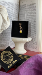 Echoes of Heaven Collection - Handmade Bronze Angel Pendant with Aurora Crystal