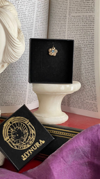 Eternal Bloom Collection – Handmade Bronze Flower Pendant with Light Blue Crystal