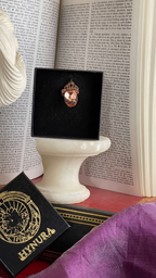 Arcane Resonance Collection – Handmade Copper Pendant with Salmon Oval Crystal