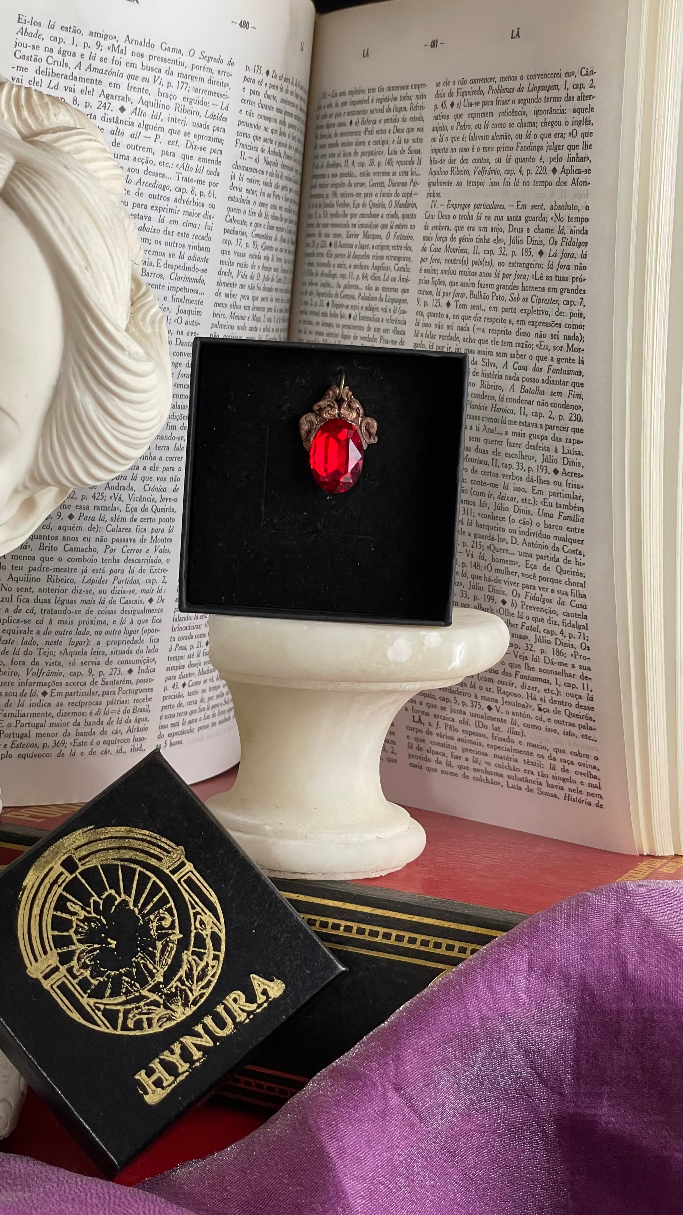 Arcane Resonance Collection – Handmade Copper Pendant with Red Oval Crystal