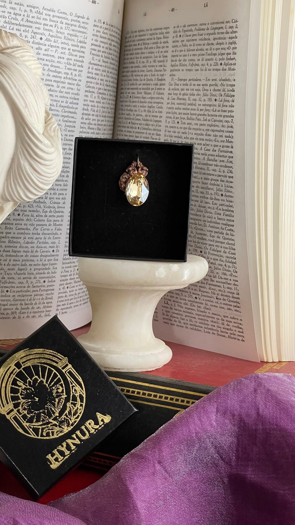 Arcane Resonance Collection – Handmade Copper Pendant with Light Amber Oval Crystal