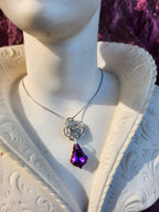 Rosarium Collection Collection - Handmade 999 Silver Rose Set with Fuchsia Crystal