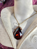 Mystic Baroque Collection – Handmade Bronze Pendant with Brown Teardrop Crystal
