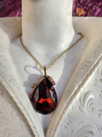 Mystic Baroque Collection – Handmade Bronze Pendant with Brown Teardrop Crystal