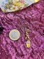 Echoes of Heaven Collection - Handmade Bronze Angel Pendant with Aurora Crystal