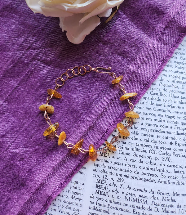 Amber & Copper Bracelet