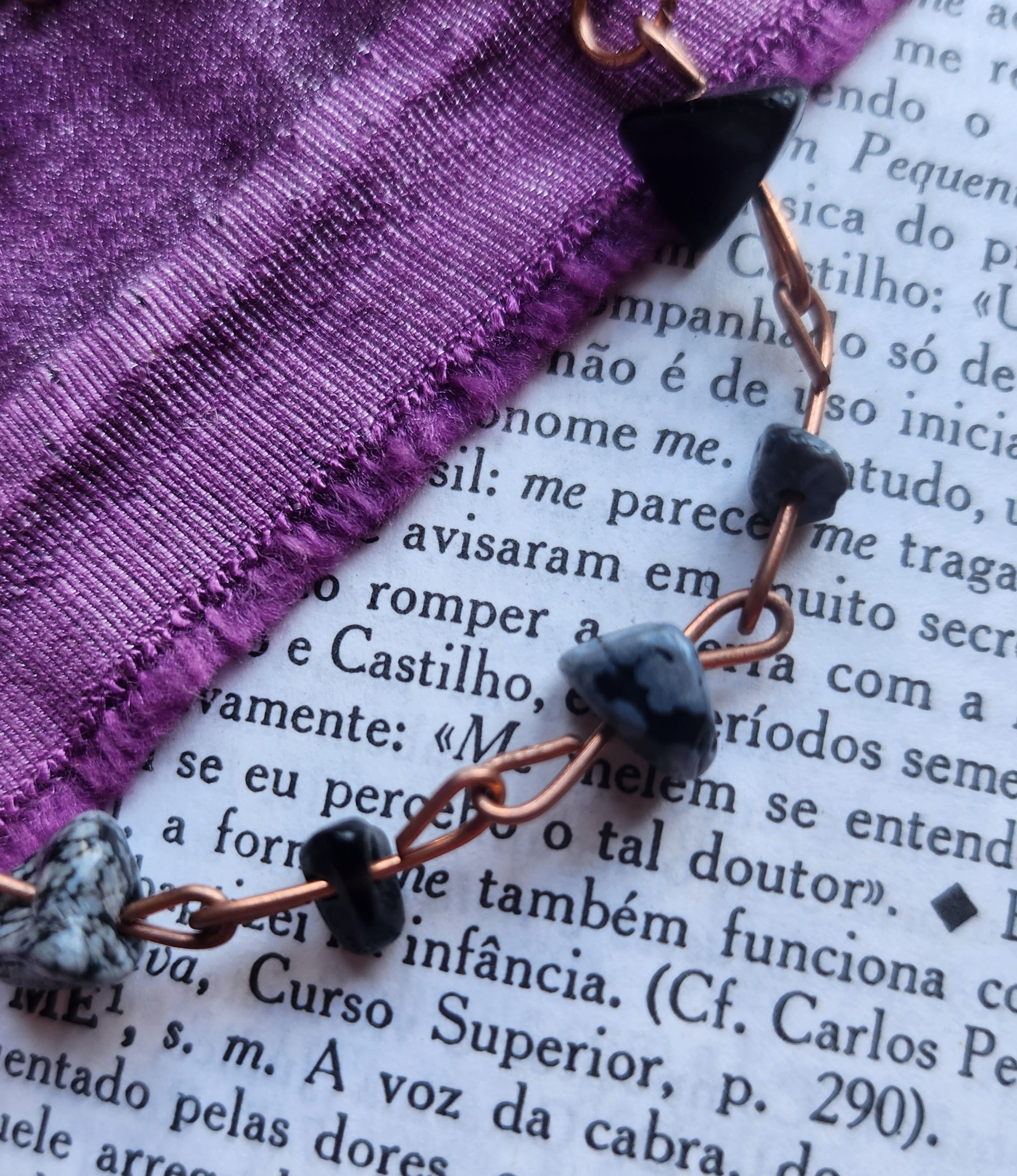 Pulsera de Obsidiana Nevada y Cobre