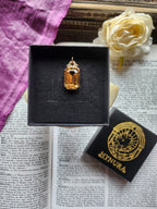 Arcane Resonance Collection – Handmade Bronze Pendant with Golden Octagon Crystal