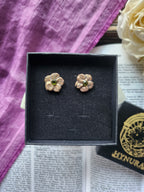 Eternal Bloom Collection – Handmade Crystal Flower Earrings with Green Crystal