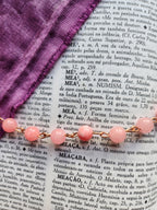 Collar de turmalina rosa y cobre
