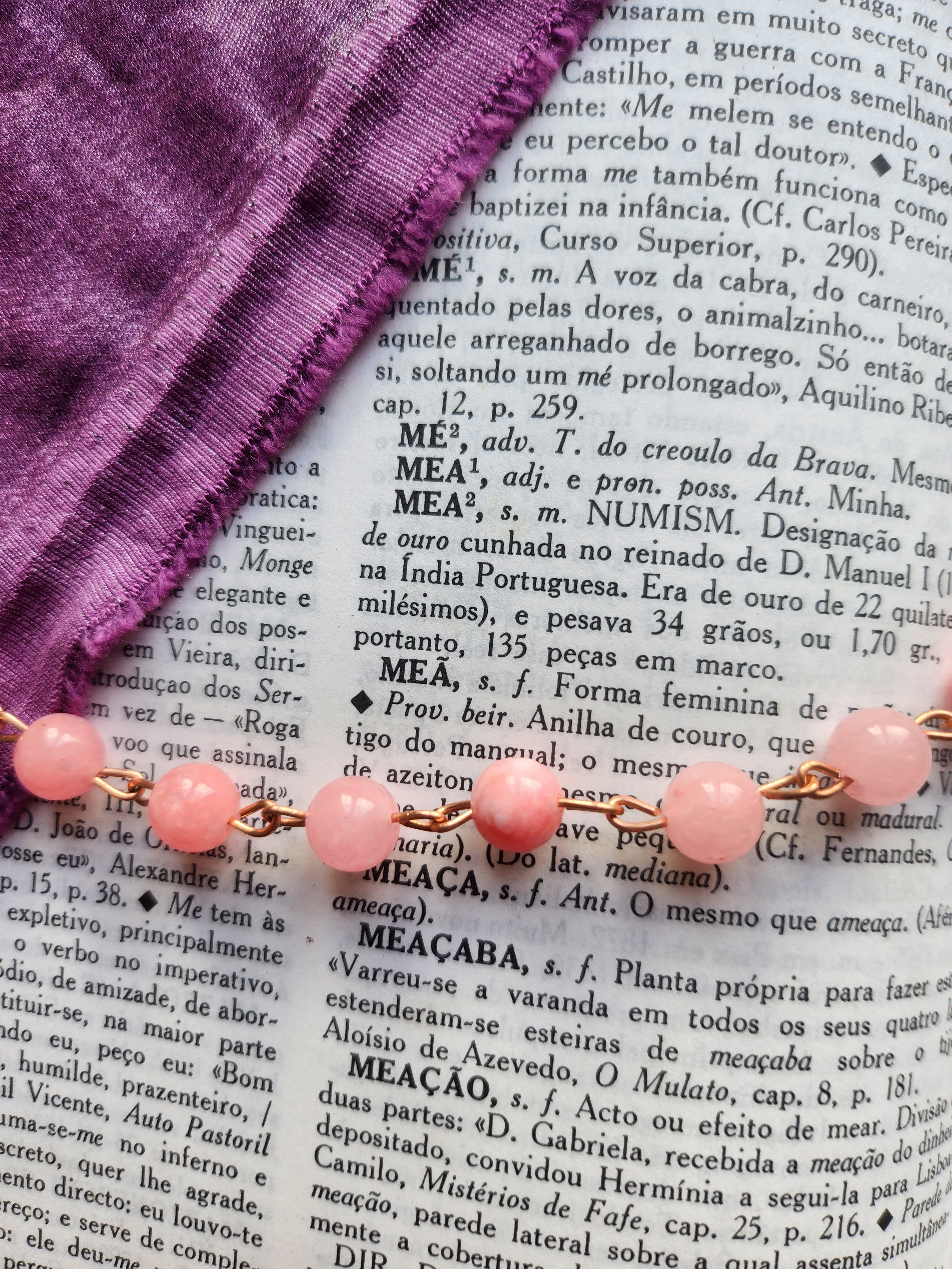 Collar de turmalina rosa y cobre