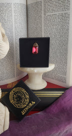Arcane Resonance Collection – Handmade Bronze Pendant with Red Octagon Crystal