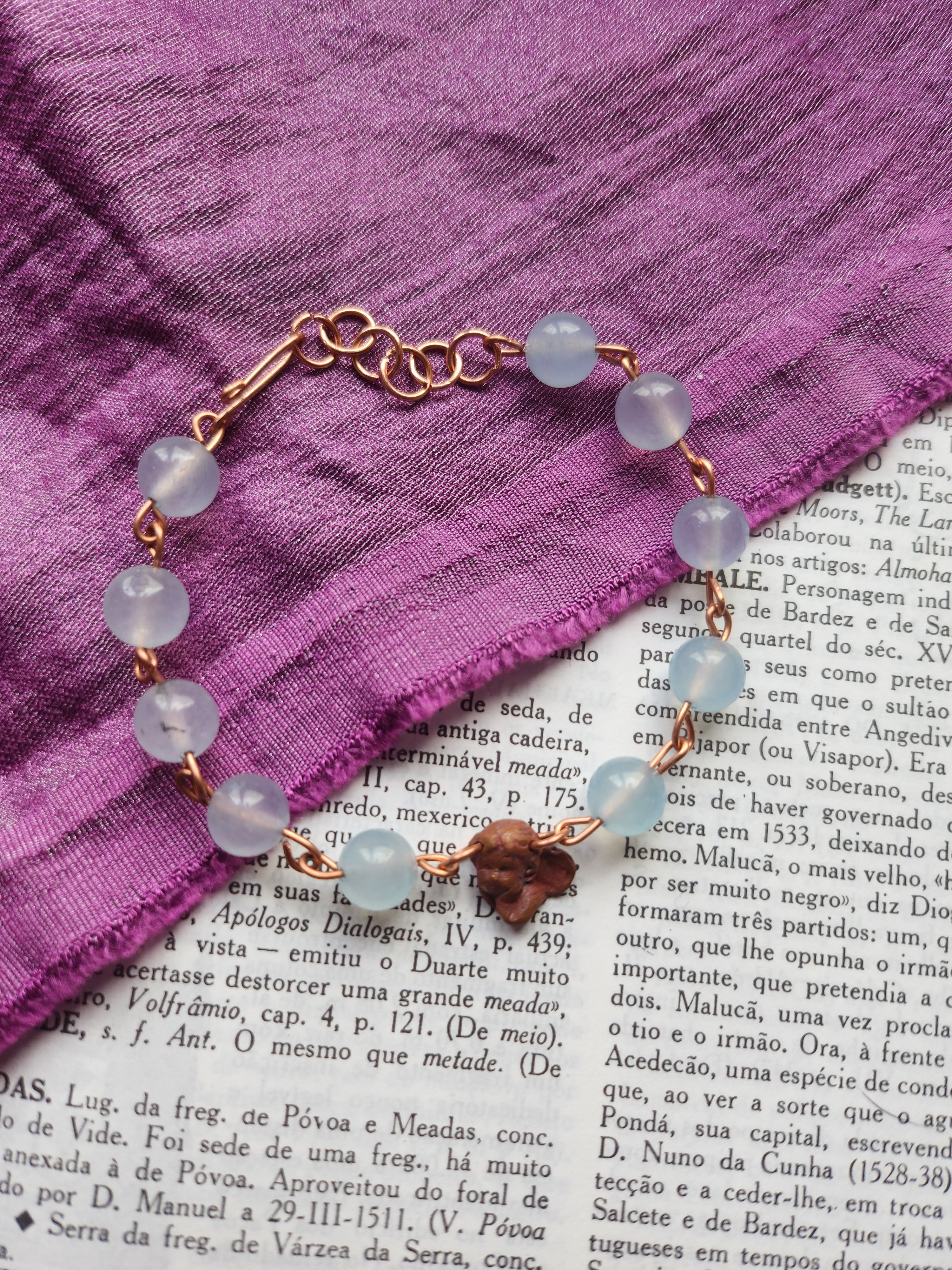 Echoes Of Heaven Collection - Aquamarine & Copper Bracelet