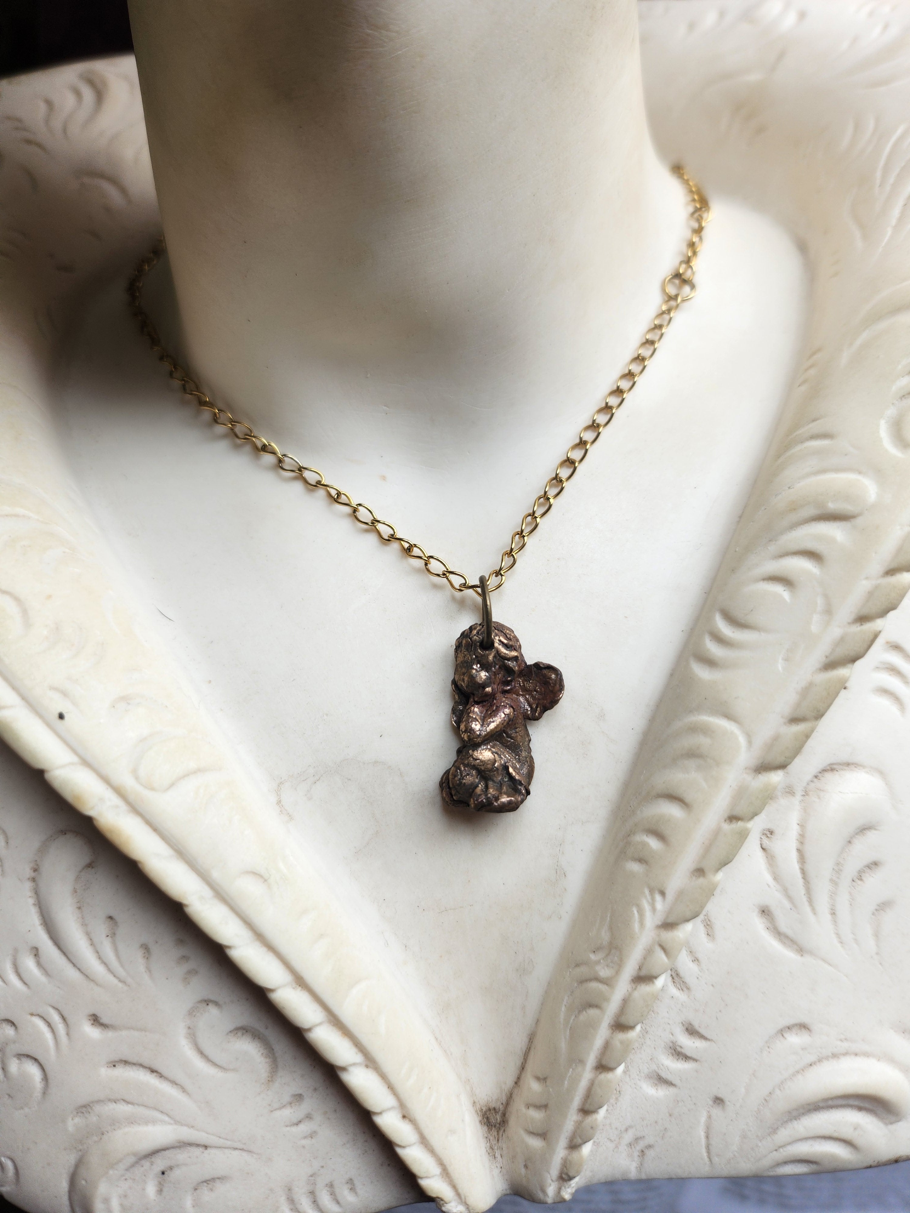 Echoes Of Heaven Collection- Handmade Bronze Angel Pendant