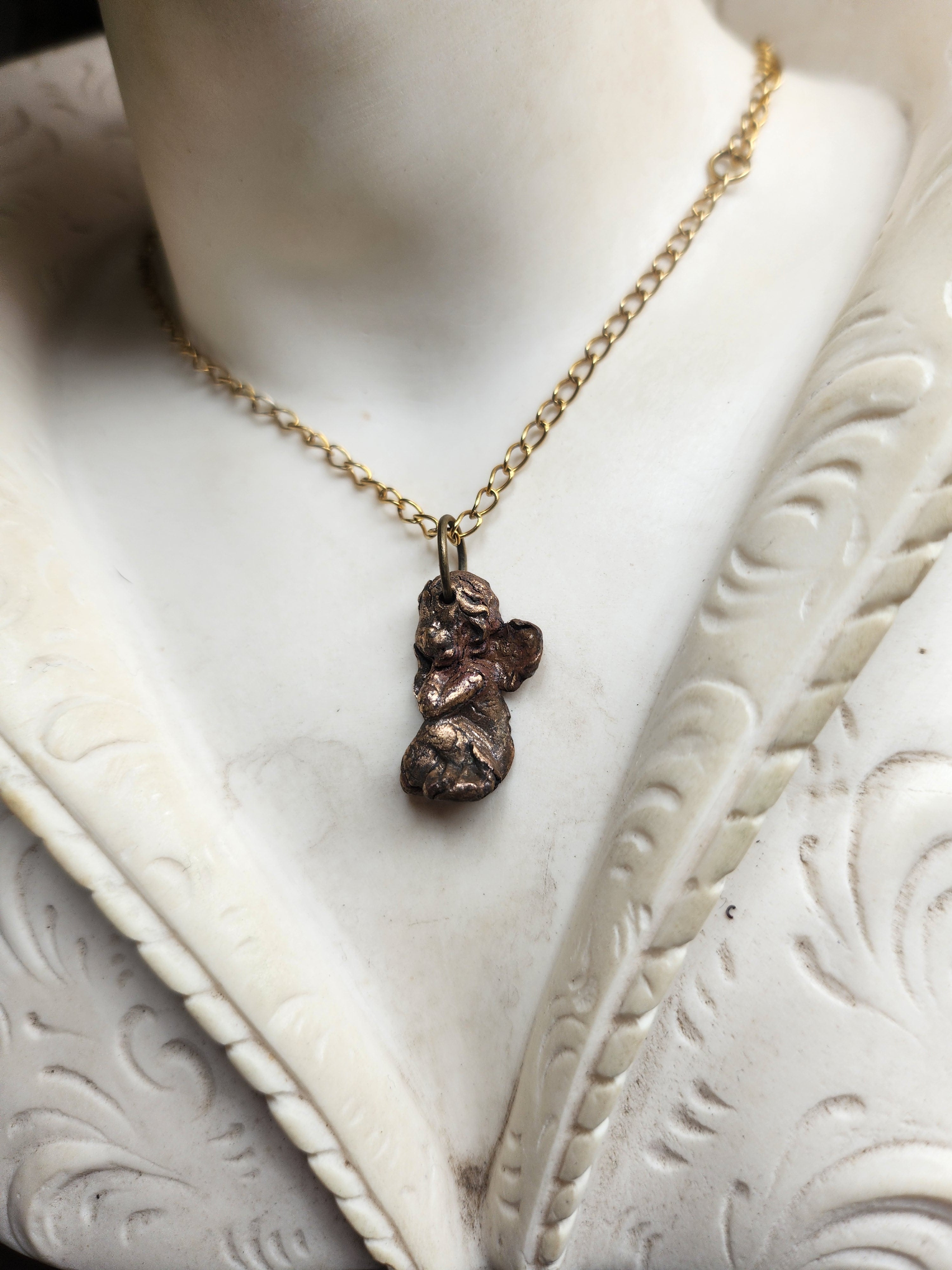 Echoes Of Heaven Collection- Handmade Bronze Angel Pendant