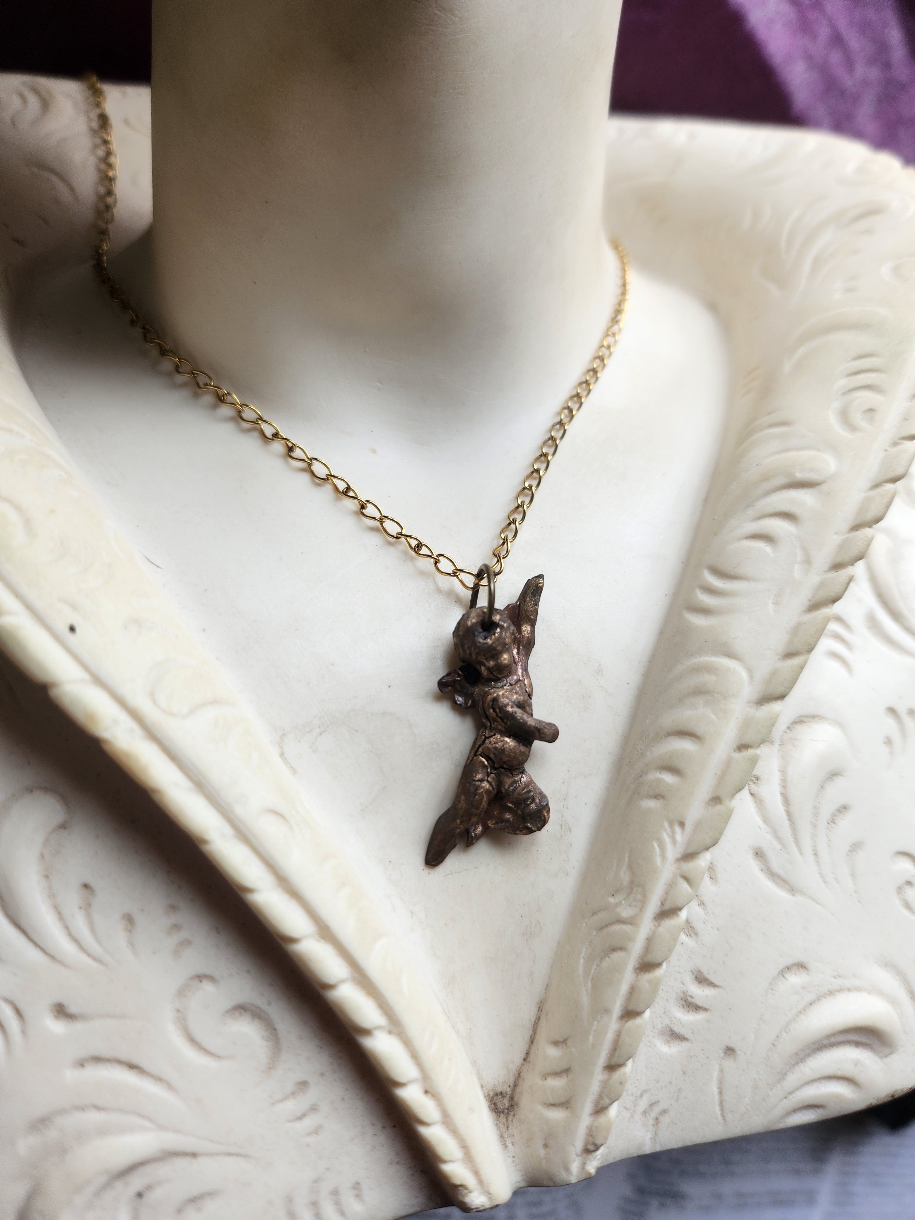 Echoes Of Heaven Collection- Handmade Bronze Angel Pendant