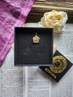 Eternal Bloom Collection – Handmade Bronze Flower Pendant with Yellow Opal Crystal