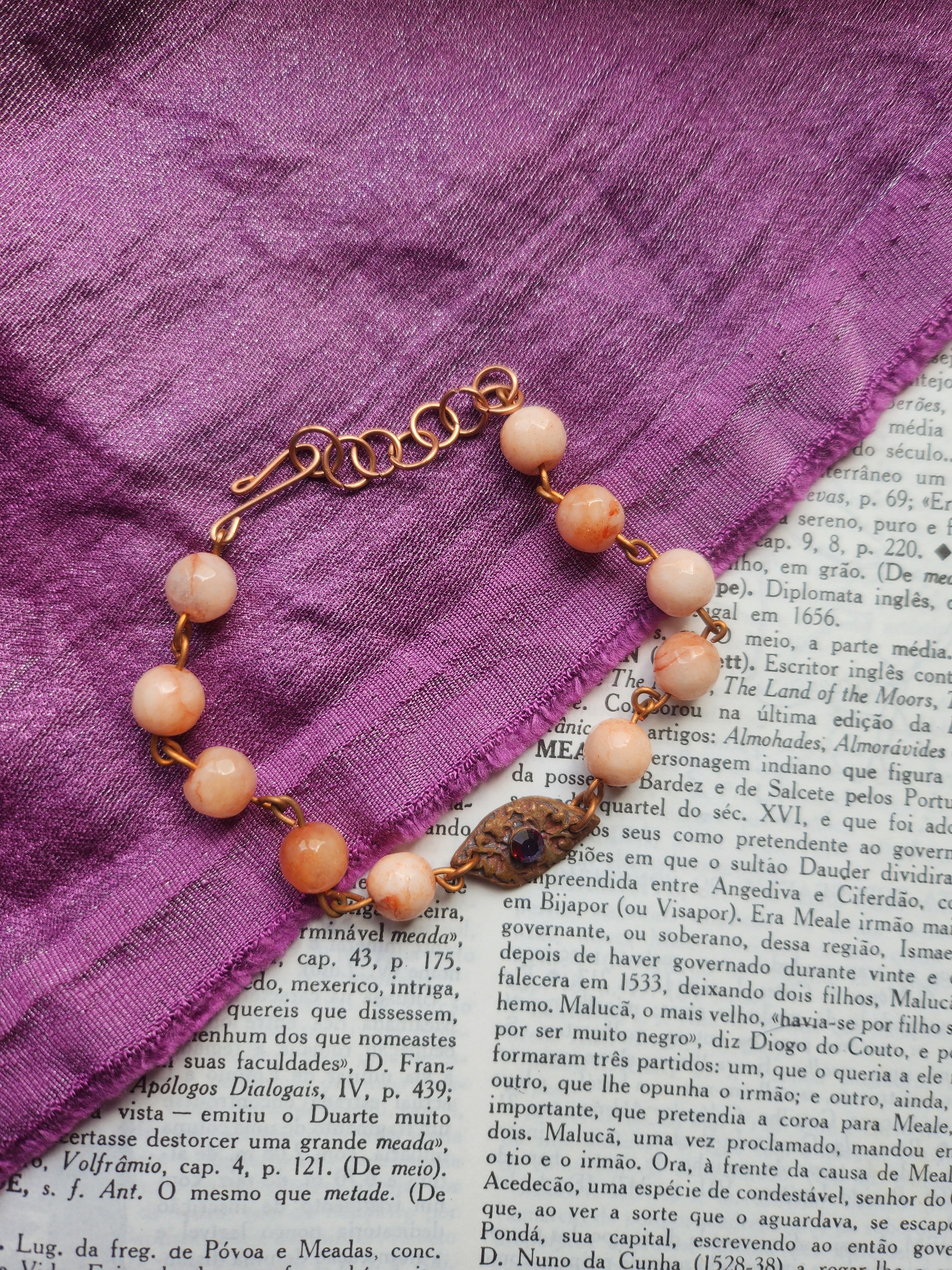 Arcane Resonance Collection - Pink Opal & Copper Bracelet