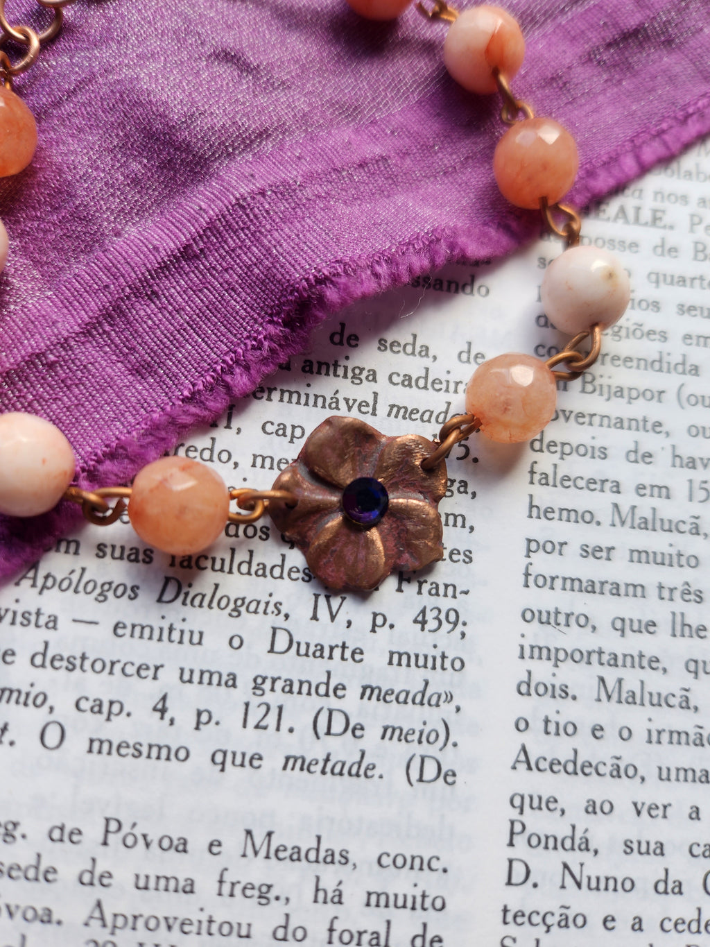 Eternal Bloom Collection - Pink Opal & Copper Bracelet