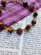 Pulsera Artesanal de Ojo de Tigre y Cobre