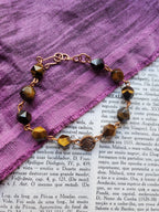 Pulsera Artesanal de Ojo de Tigre y Cobre