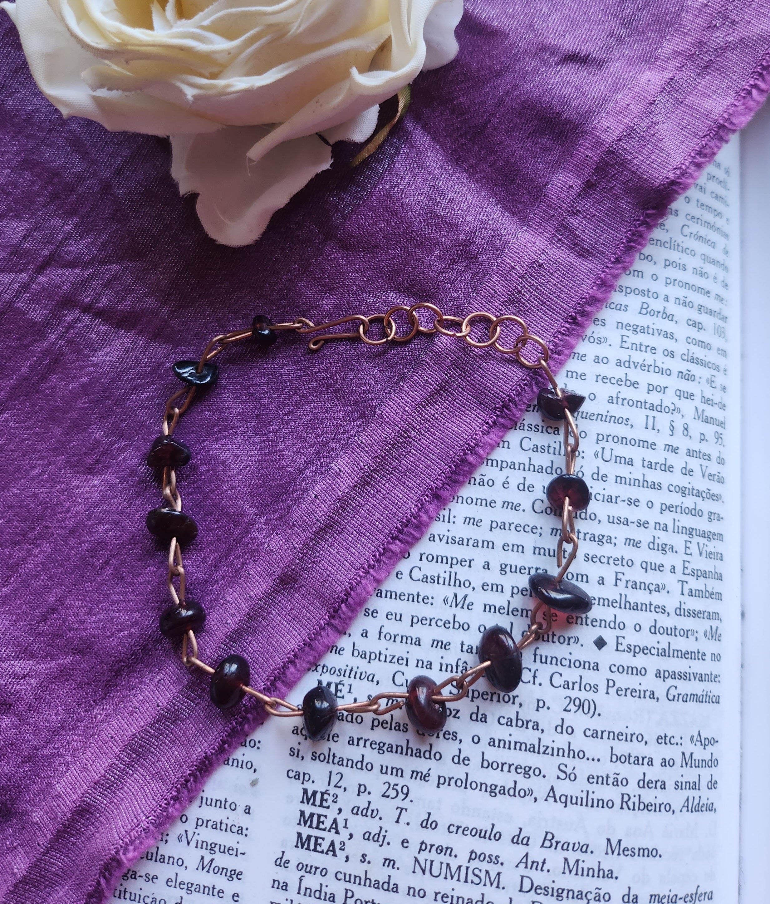 Pulsera de granate y cobre