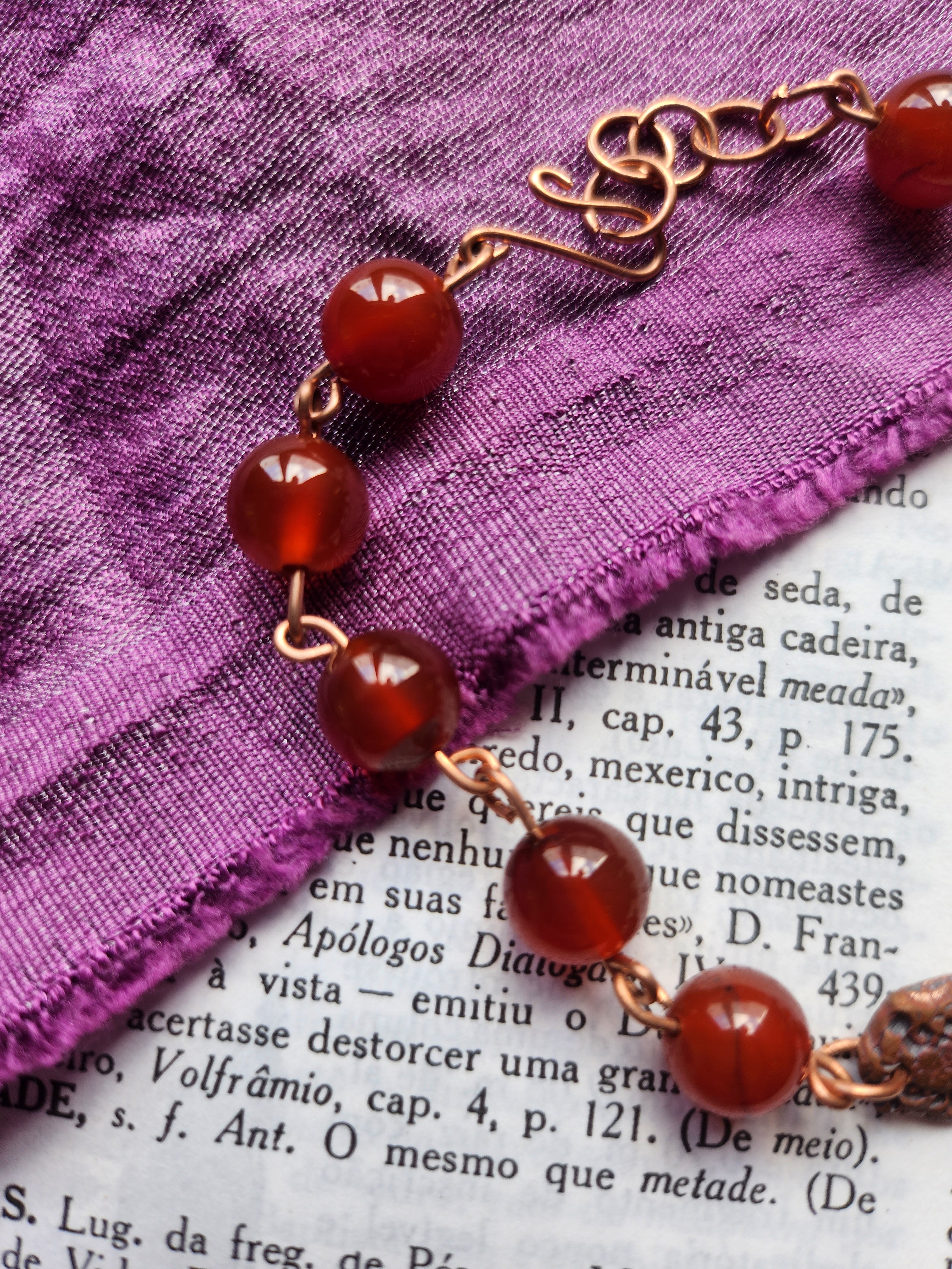 Arcane Resonance Collection - Carnelian & Copper Bracelet