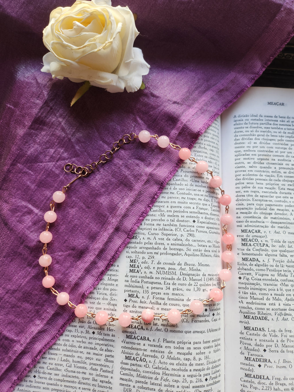 Collar de turmalina rosa y cobre