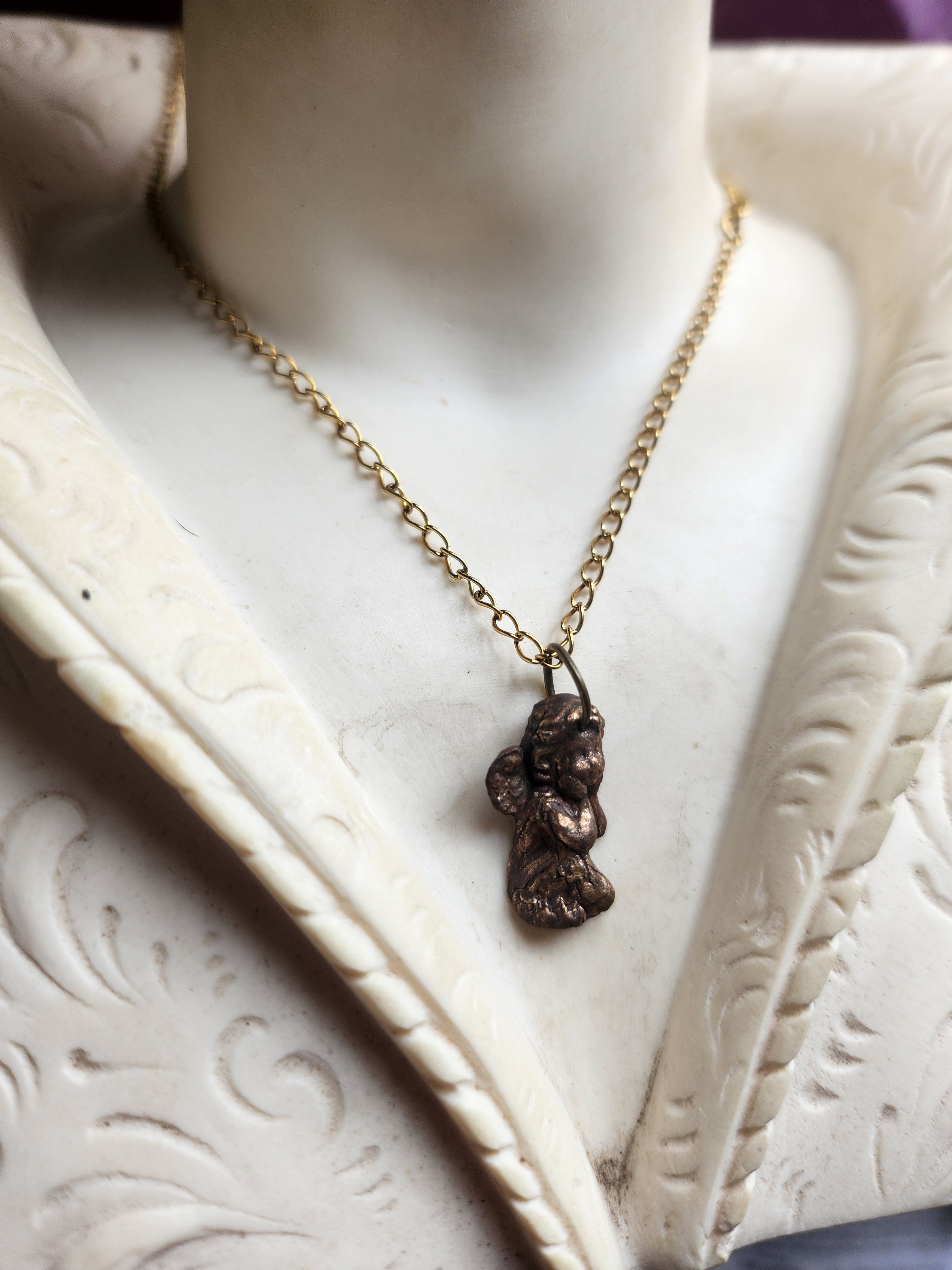 Echoes Of Heaven Collection- Handmade Bronze Angel Pendant