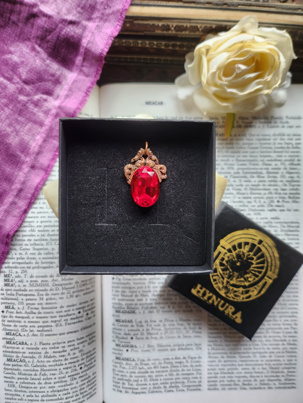Arcane Resonance Collection – Handmade Copper Pendant with Red Oval Crystal