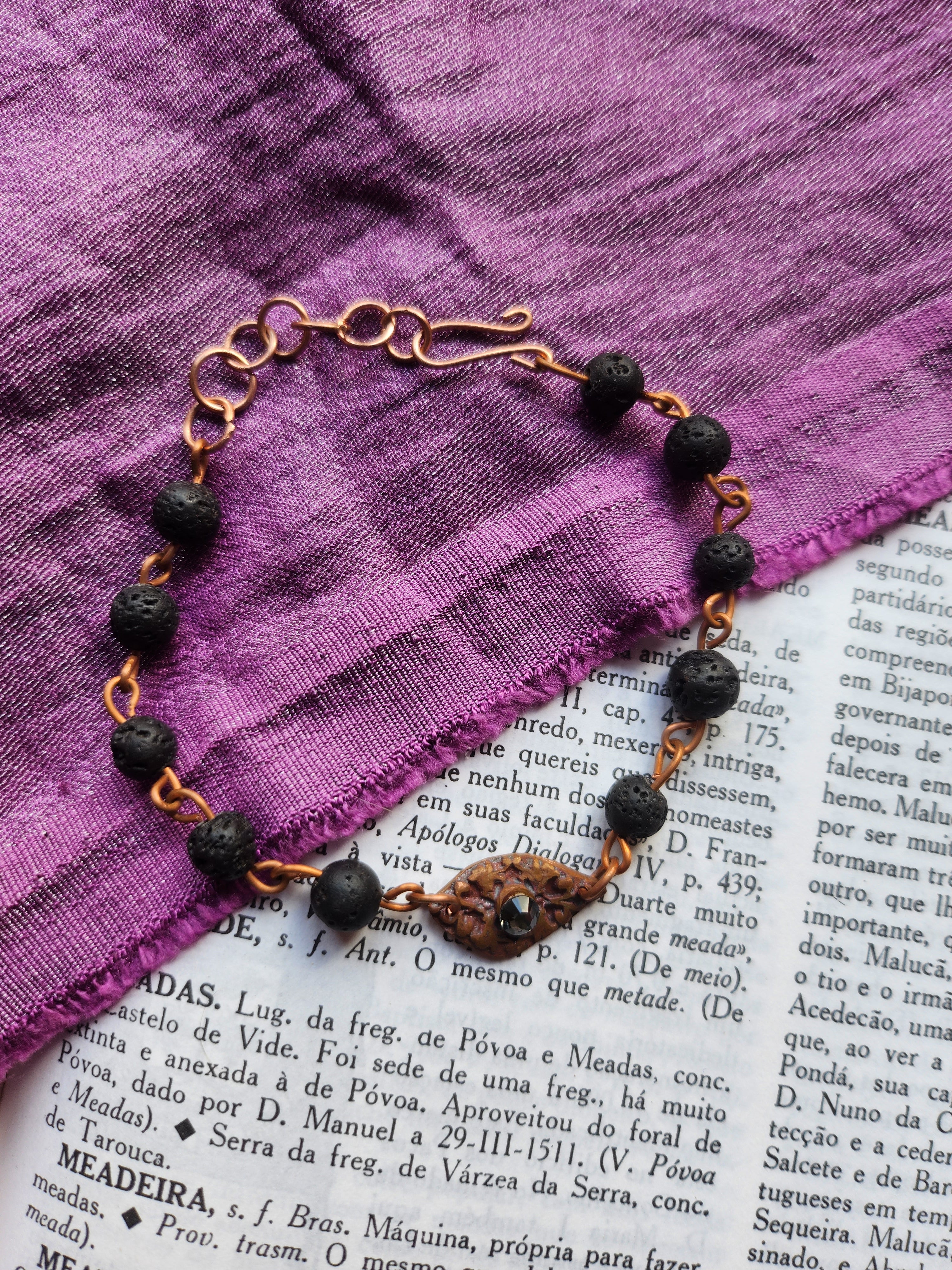 Arcane Resonance Collection - Volcanic Stone & Copper Bracelet
