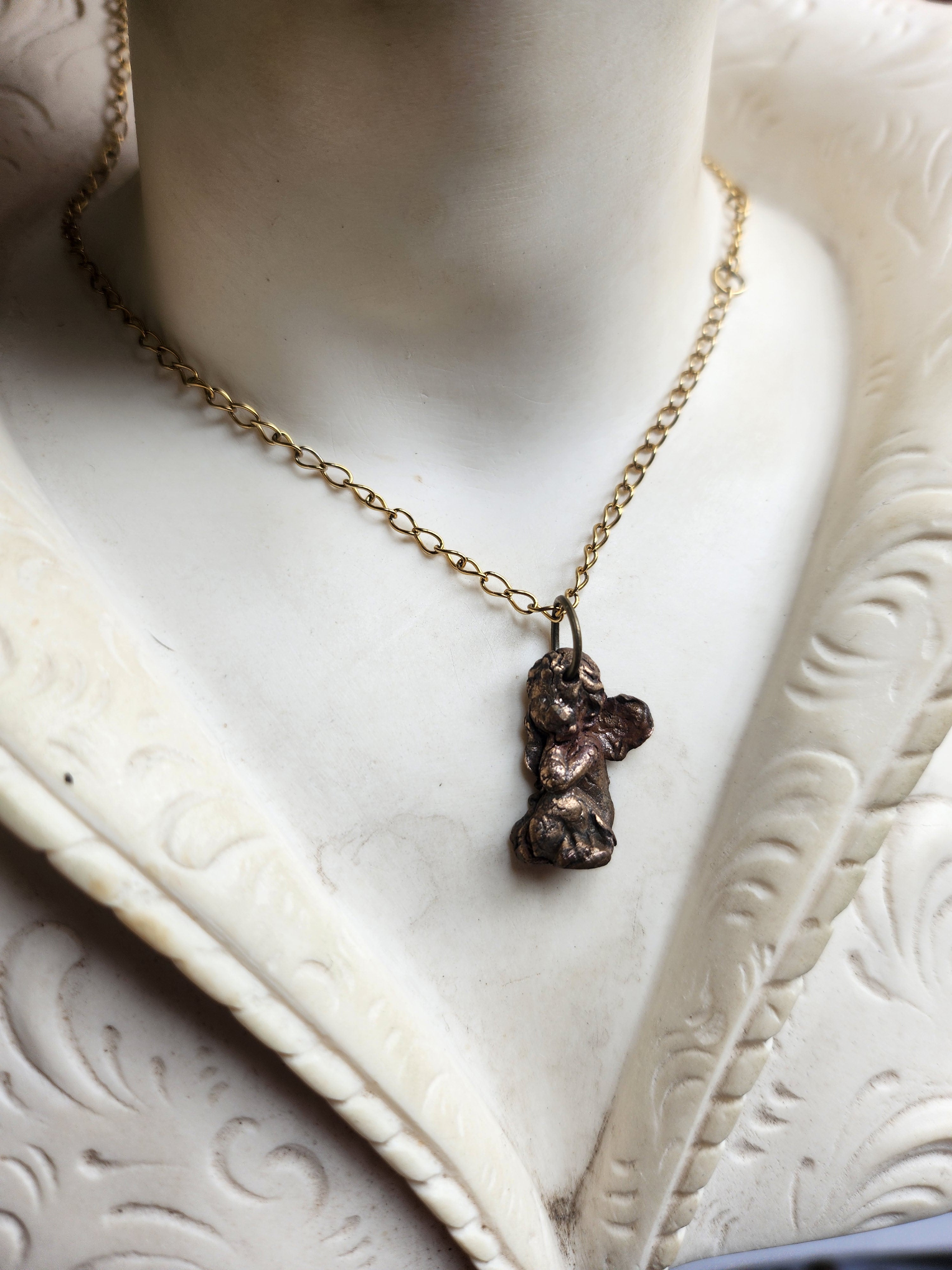 Echoes Of Heaven Collection- Handmade Bronze Angel Pendant