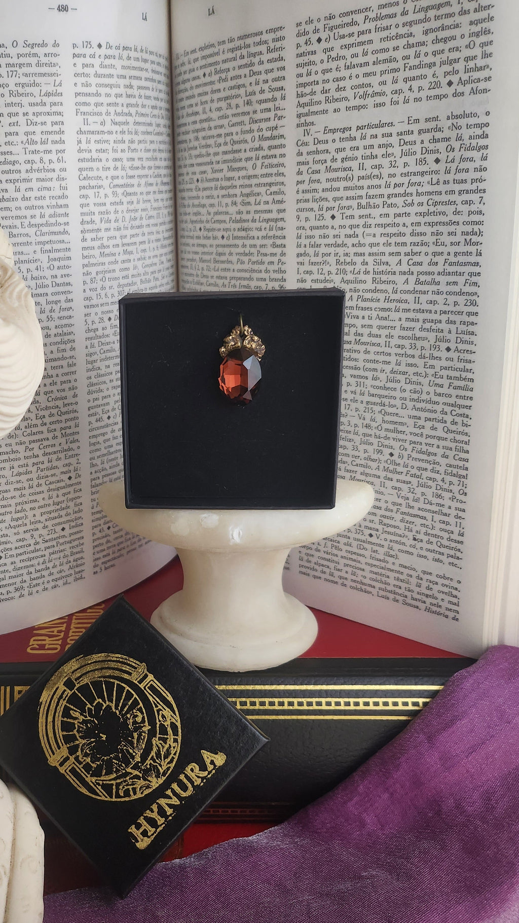 Arcane Resonance Collection – Small Handmade Bronze Pendant with Brown Oval Crystal